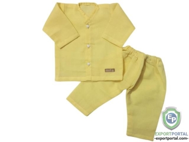 Cotton Baby Set In Light Yellow