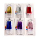 Threaded color Birthday Candles 10 pack