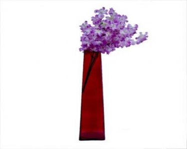 Craftfry Square Taper Shape Fenton Flower Glass Vase (20 inch, RED)