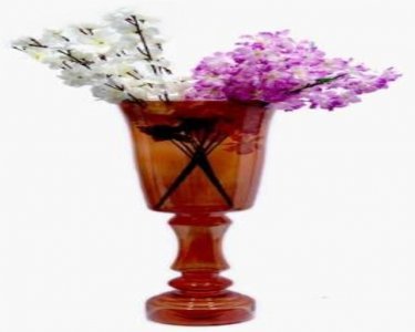 Craftfry Glass Flower Vase With Rounded Mashall Shape ( Brown)