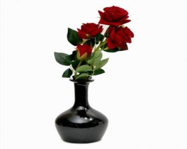 Craftfry Exclusive Flower Glass Vase (10.62 inch, Black)