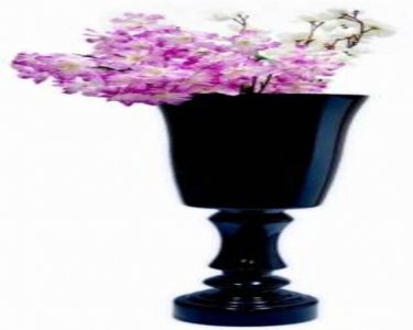 Craftfry Flower Glass Vase With Mashall Shape (24 inch, Black)