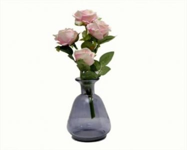 Craftfry Shaped Flower Glass Vase (4.3 inch, Black)