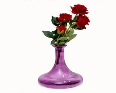 Craftfry Home Decorative Flat Bottom Shape Flower (4 inch, Purple)