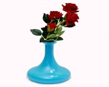 Craftfry Glass Vase (8 inch, Blue)