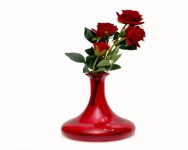 Craftfry Glass Vase (8 inch, Red)