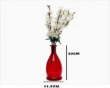 Craftfry Glass Vase (12 inch, Red)