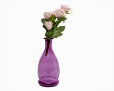 Craftfry Rounded Bottom Shape Flower Glass Vases (4 inch, Purple)