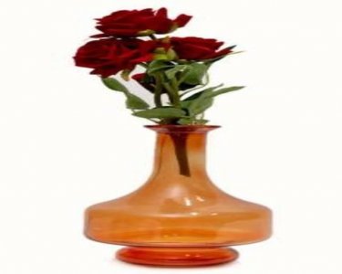 Craftfry European Culture Flower Glass Vase (10 inch, Orange)