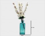 Craftfry Luxury Glass Flower vase (8 inch, Blue)