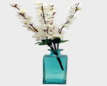 Craftfry Luxury Glass Flower vase (8 inch, Blue)