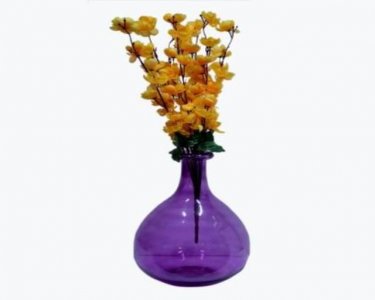 Craftfry Flower Glass Vase (12 inch, Purple)