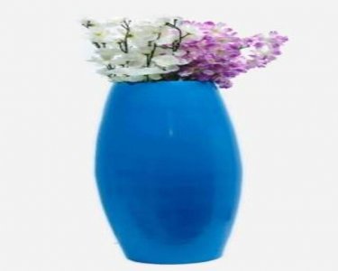 Craftfry Elegant Flower Glass Vase (24 inch, Blue)