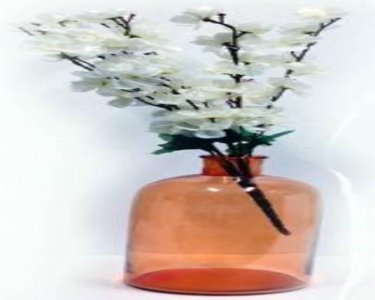 Craftfry Luxury Flower Glass Vase (12 inch, Orange)