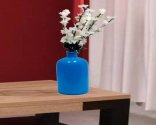 Craftfry Trending Flower Glass Vase (12 inch, Blue)