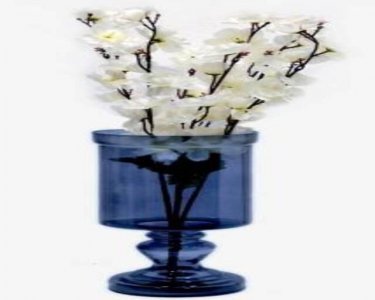 Craftfry Trending Flower Glass Vase (12 inch, Blue)