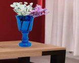 Craftfry Trending Flower Glass Vase (24 inch, Blue)