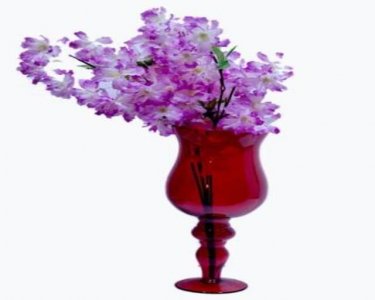 Craftfry Luxury Glass Flower Glass Vase (12 inch, Red)