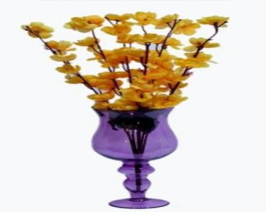 Craftfry Luxury Glass Flower Glass Vase (18 inch, Purple)