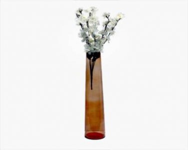 Craftfry Trending Flower Glass Vase (17 inch, Brown)