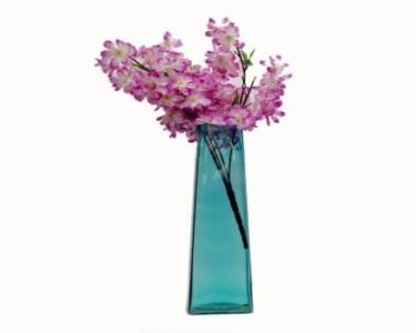 Craftfry Square Taper Shape (m) Flower Glass Vase (15 inch, Blue)