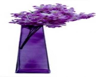 Craftfry Square Taper Shape Flower Glass Vase (20 inch, Purple)