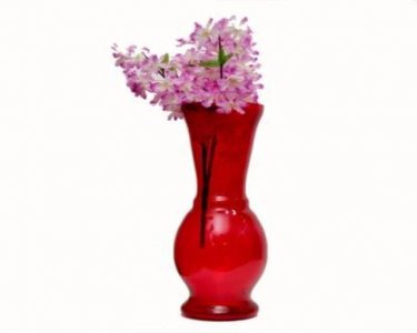 Craftfry Dome Pot Shape Flower Glass Vase (18 inch, Red)