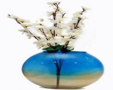 Craftfry Exclusive Flower Glass Vase (9 inch, Multicolor)