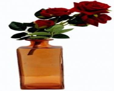 Craftfry Rectangular Bottle Shape Flower Glass Vase (10 inch, Brown)