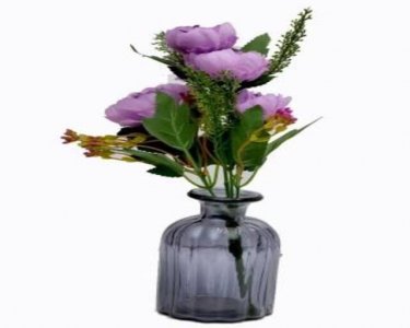 Craftfry Glass Vase (5 inch, Black)