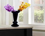 Craftfry Elegant Flower Glass Vase (24 inch, Black)