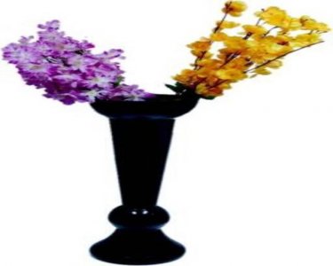 Craftfry Elegant Flower Glass Vase (24 inch, Black)