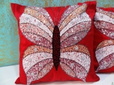 Cushions Cover Little Leaves Embroidered Cushion Cover 16X16 Inch