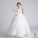 Girls Party Dress Fluffy Birthday Gown Customized Color Sample